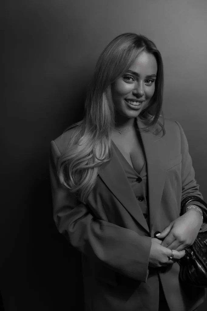 Portrait of a guest at a VIP Selfridges event.